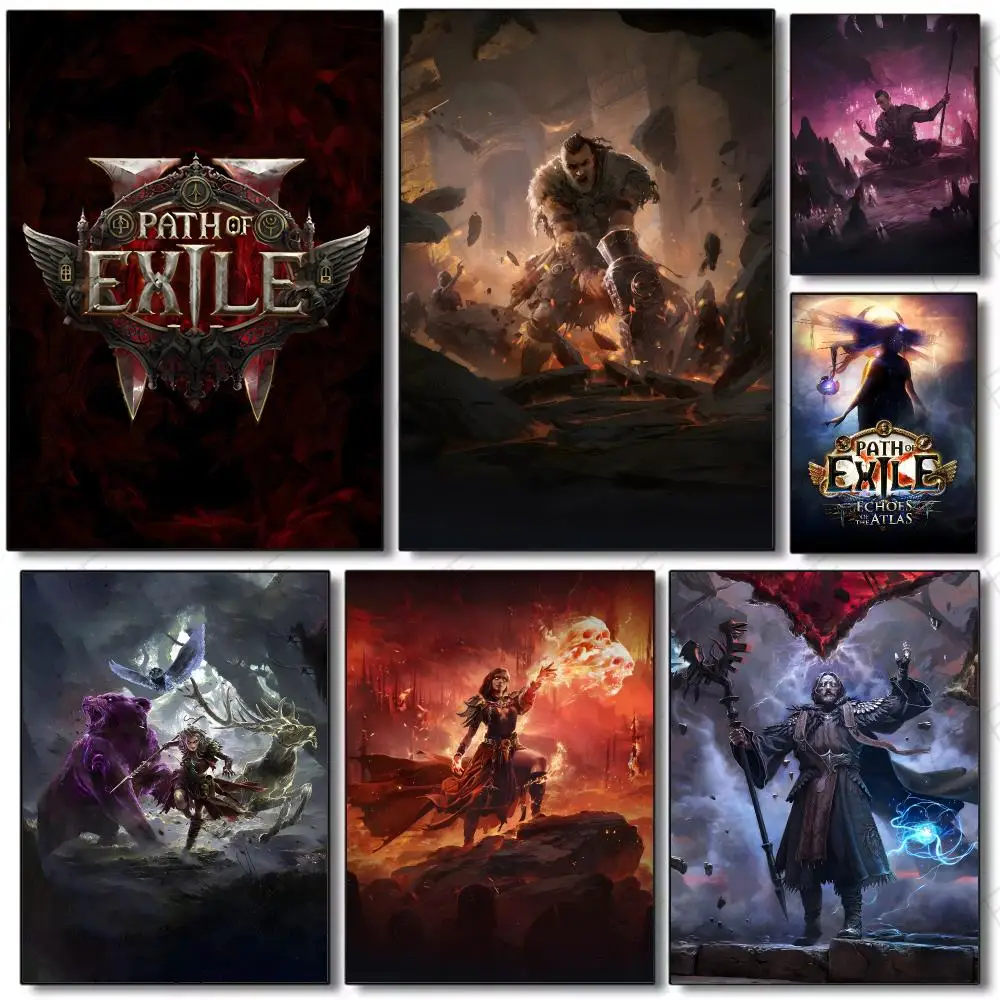 Fantasy Game P-Path of Exile 2 Poster Painting Wall Art Mural for Living Room Home Decor and Gifts