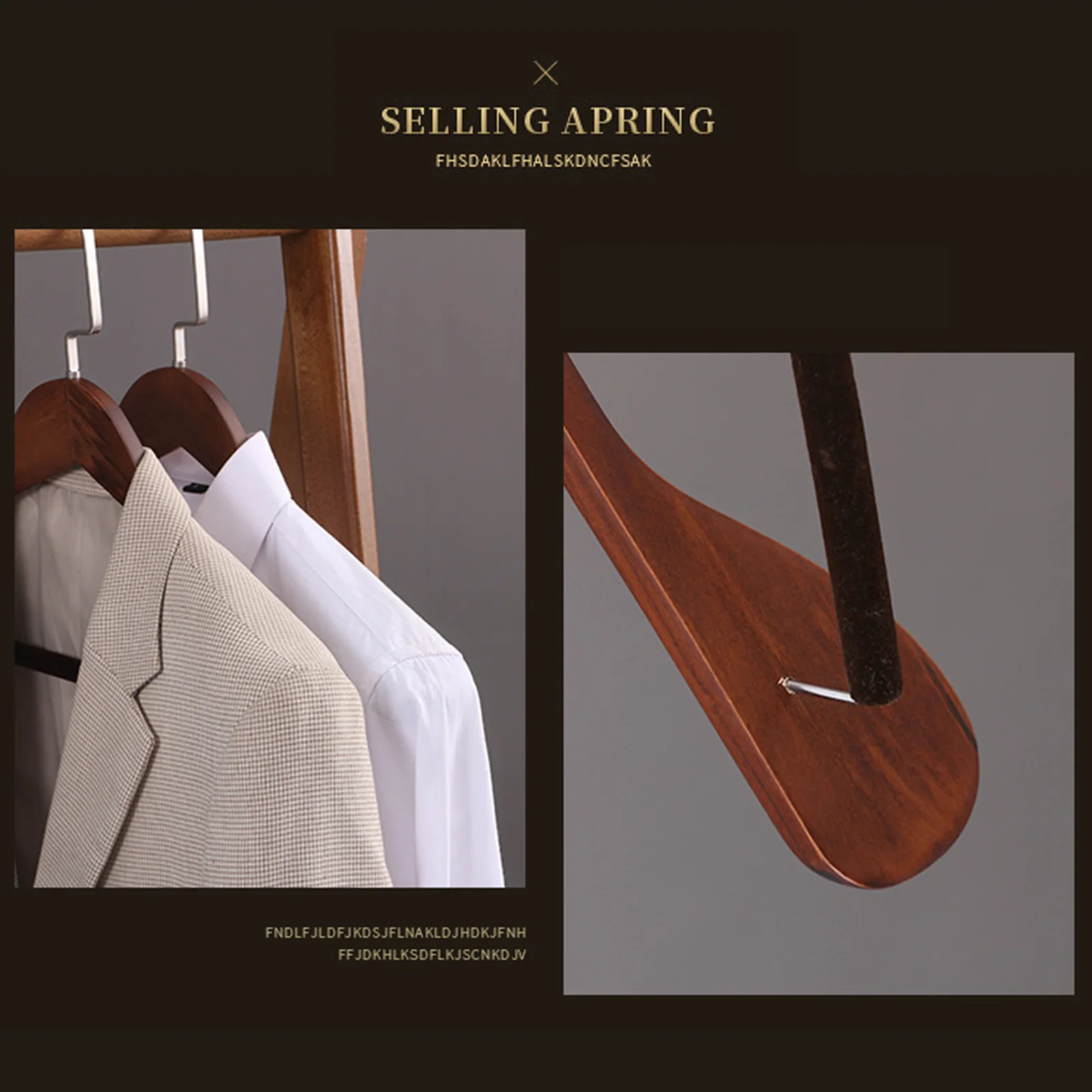 Suit Hanger Flocking High-Quality Wooden Hanger Traceless for Home Bedroom Houseroom