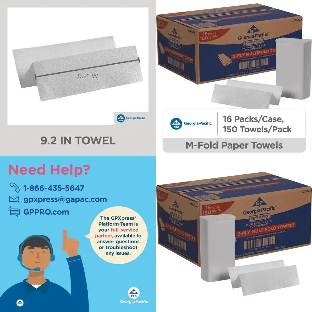 

Полотенца GP PRO Premium 2-Ply Multifold, белые, 150 листов в упаковке, 16 упаковок в коробке