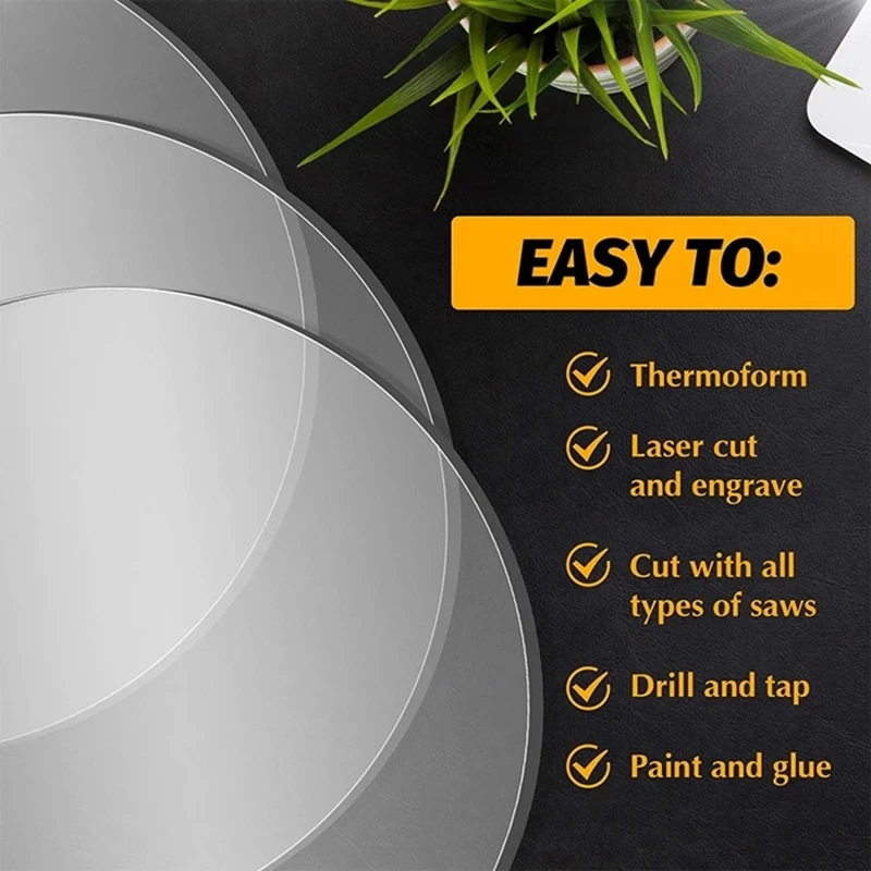 Optique Transparent Panel Board Sheet, Clear Cast, LED Light Base, Table Signs, DIY Display Projects, Craft 8 Pcs