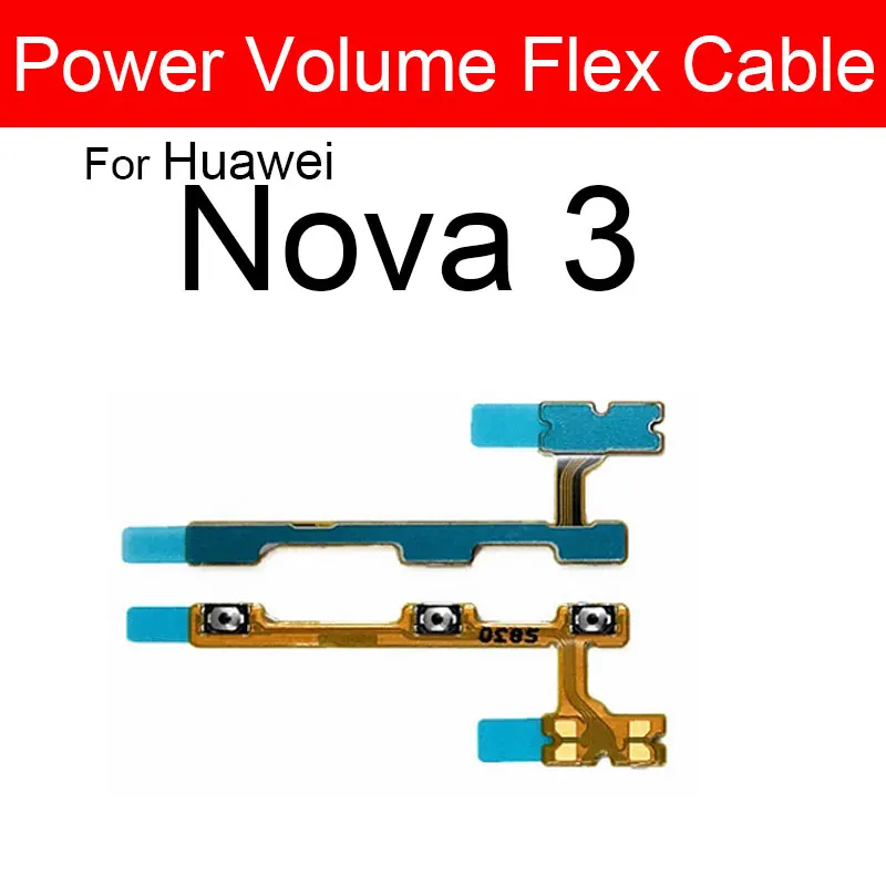 Power Volume Flex Cable For Huawei Nova Young Lite Plus 2 3 4 2i 3i 3e 4e 2lite 2plus Lite2017 Power Audio Buttons Flex Ribbon