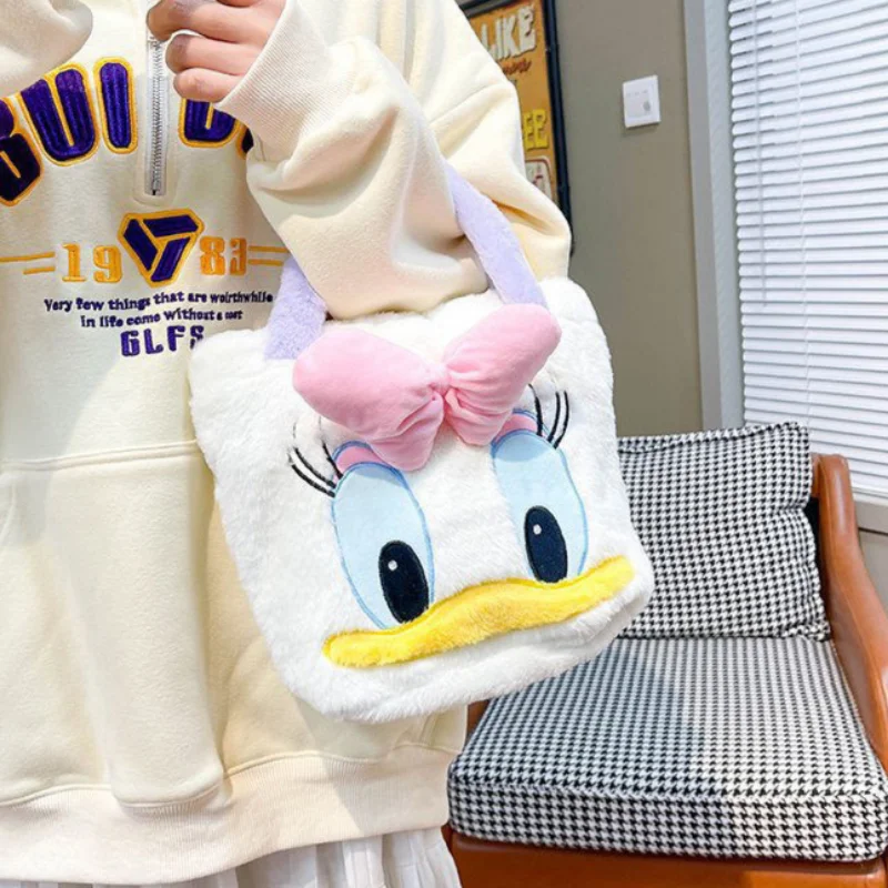 Tas tangan imut dan manis aster, tas tangan Disney musim gugur dan musim dingin, tas belanja pita kartun, perjalanan, tas mewah serbaguna mode sederhana