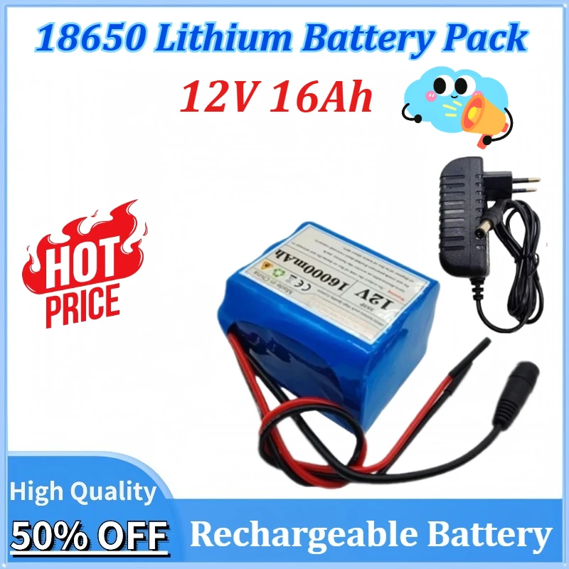 

Newly upgraded 3S3P 12V 16000mAh 18650 Lithium-ion Rechargeable Battery Pack with Built-in Intelligent BMS DC12.6V Charger