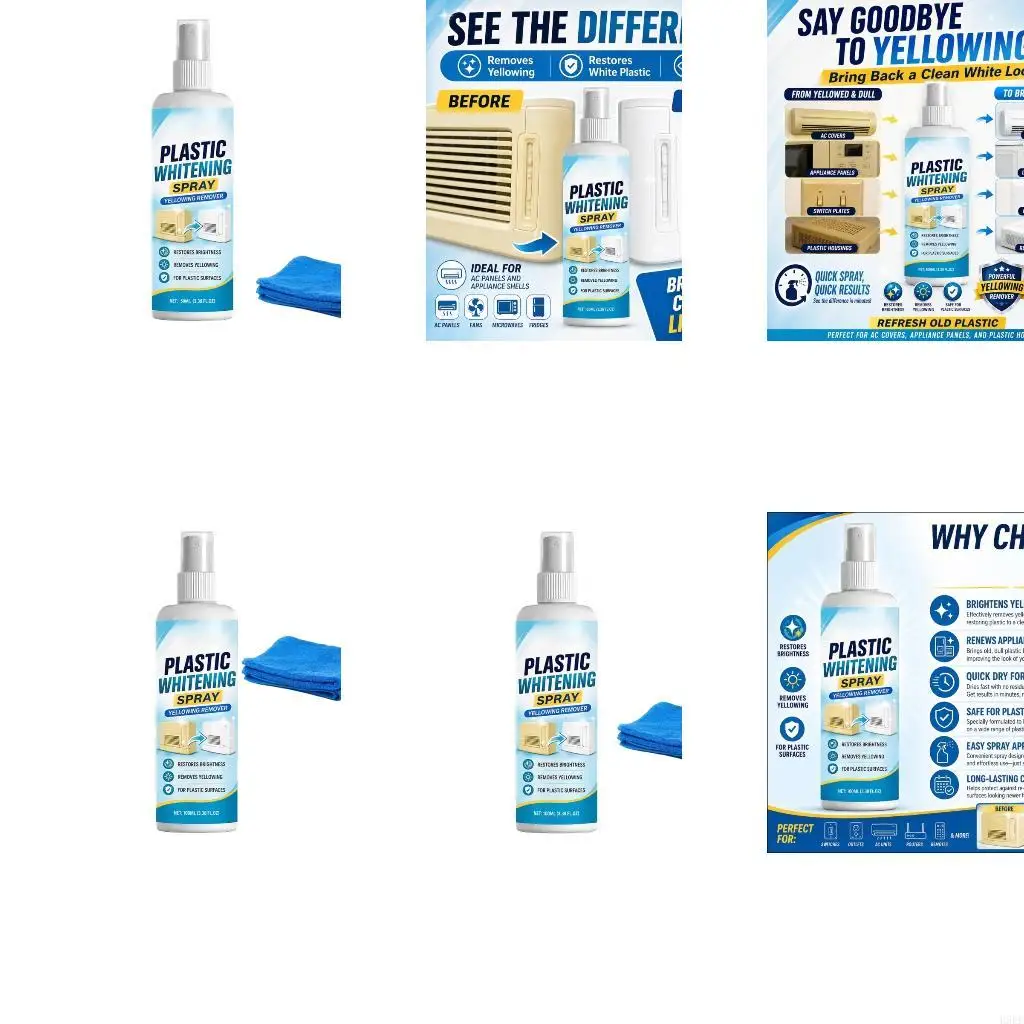 Home Plastic Cleaner for Yellowed Items, Car Interior Trim Maintenance and Regular Household Care Needs Daily Use H9EE
