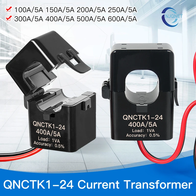 

QNCTK1-24 split core current transformer 100 5 150/5 200/5 300/5 400A 5A 500A transducer ac ct clamp current transformer sensor