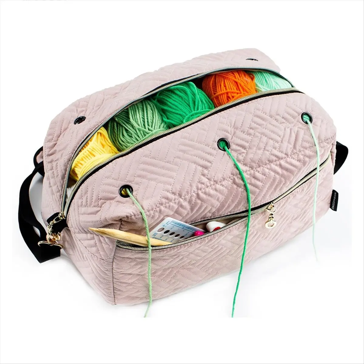 A72P Crochet Bag Organizer Knitting Bag Yarn Storage Organizer - Yarn Bag for Crocheting - Yarn Holder for Crochet Pink