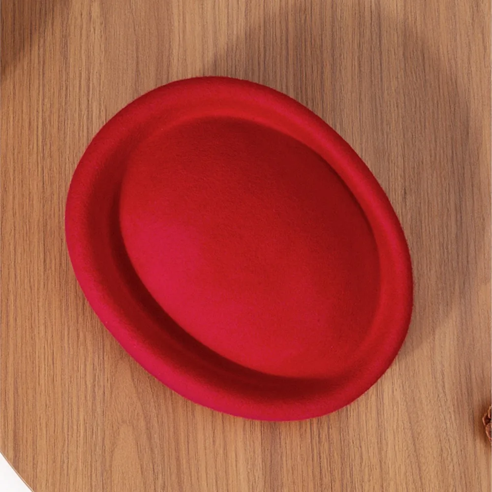 Adults Lady 100% Pure Wool Felt Pillbox Hat Vintage Elegant Silhouette Solid Color Chin Strap Formal Occasion Headwear Outdoor