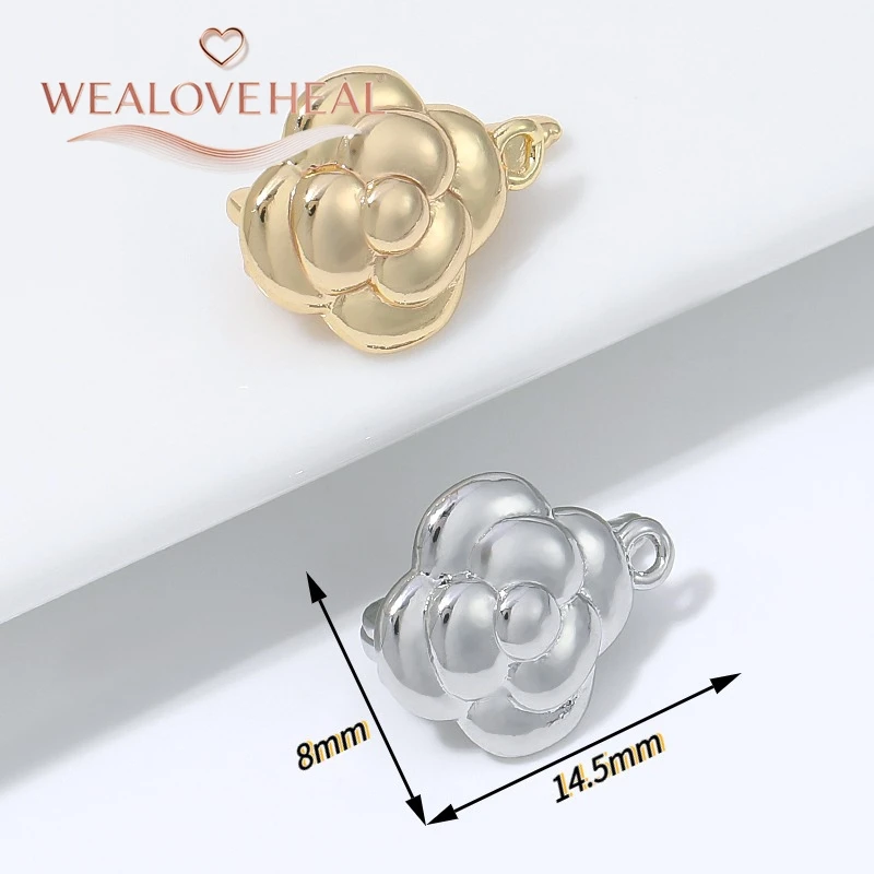 schmuckherstellung material, 1/2 Stück 18K vergoldeter Messing-Blumenperlen-Verschlussverbinder, Verschlussteile, Verschluss für Schmuck, DIY-Schmuckherstellungszubehör – Detail 16