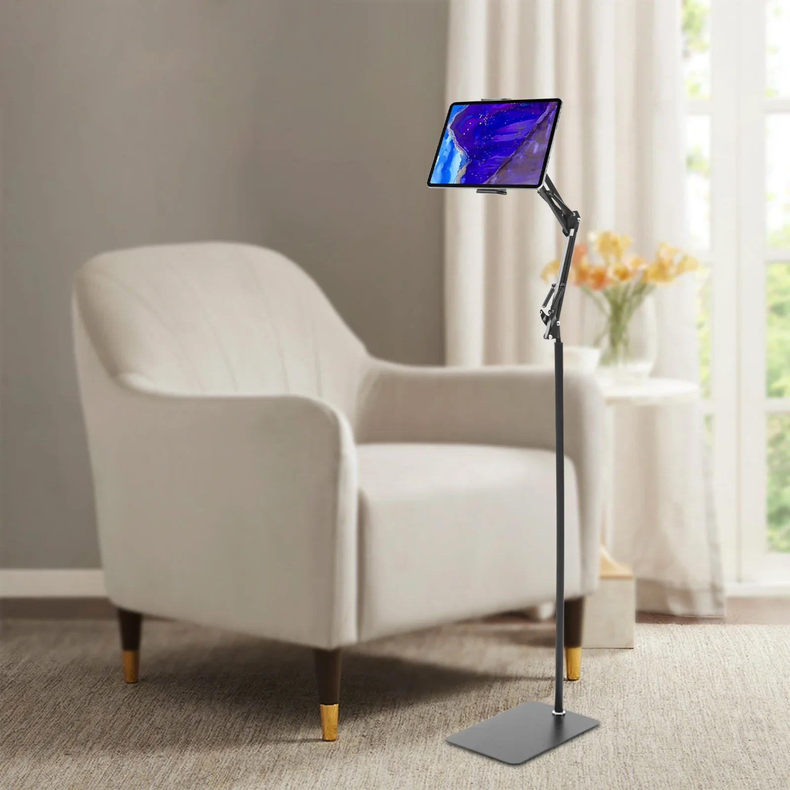 

Напольные подставки для планшета Держатель для планшета 360° ° Вращающиеся держатели для планшетов для кровати, для планшетов, сотовых телефонов, диапазон зажима 12–18 см.