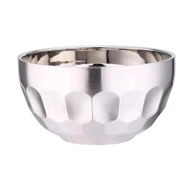 304 stainless steel bowl thickened and deepened double-layer anti scalding soup bowl