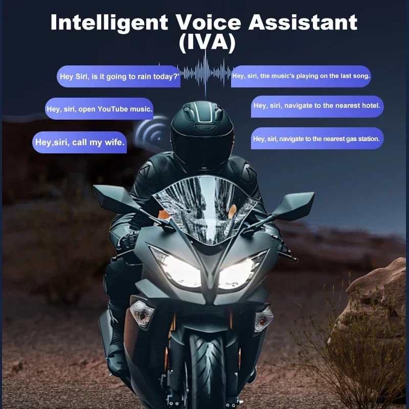 Motorcycle helmet headset A1 Voice Contro Motorcycle Wireless Hands-on Talking Headset with Tri-Color Ambient Light