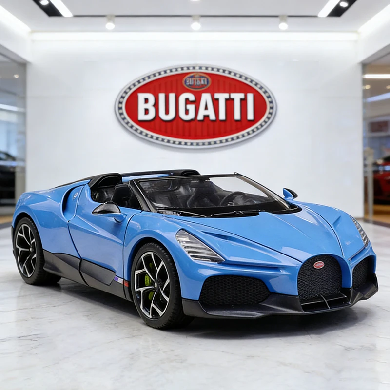 

WELLY 1:24 Bugatti Mistral W16 Суперкар из сплава, литье под давлением и игрушечные транспортные средства, модель автомобиля, миниатюрная масштабная модель автомобиля, игрушка для детей