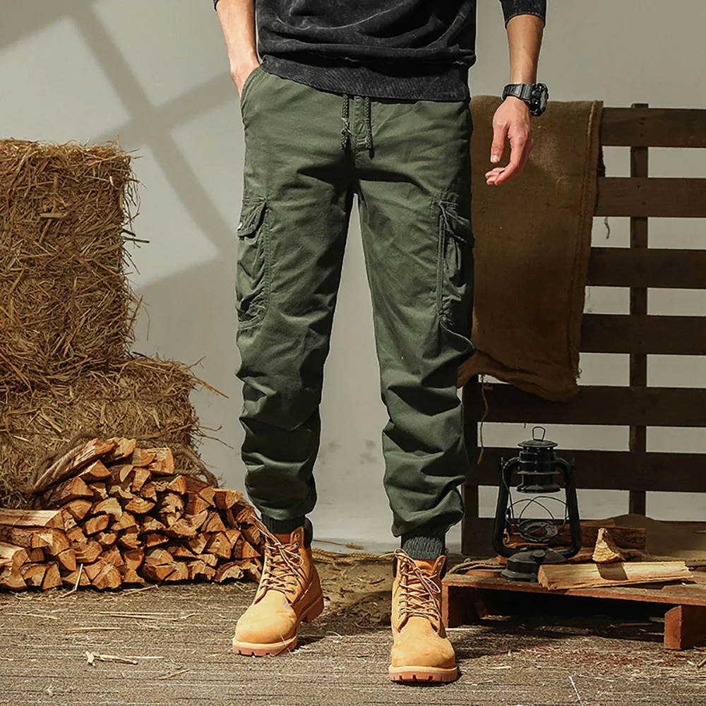 Retro Military Style Cargo Pants Cotton Loose Trousers Camouflage Streetwear Clothes