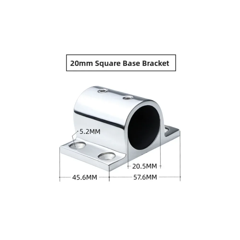 316 SS Rectangle Handrail Mounting Base For Marine Yacht Deck Rail Installations And Boat Handrail Support Needs