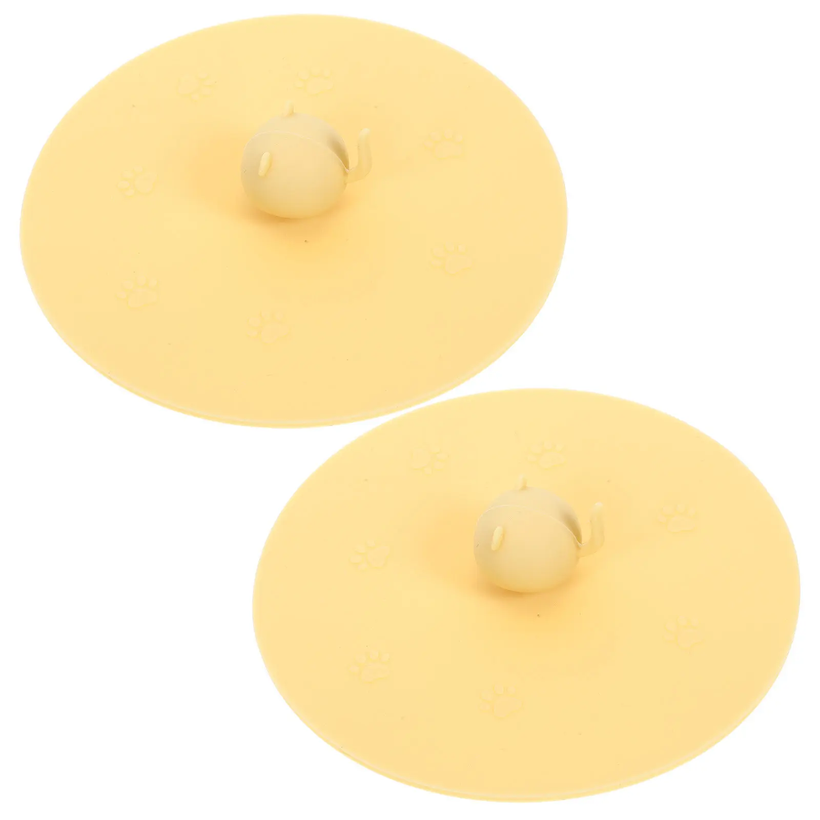 2Pcs Silicone Cup Lid Reusable Spill Proof Drink Cover Adorable Cartoon Design Seals Tightly to Keep Warm Prevent Dirt Splash