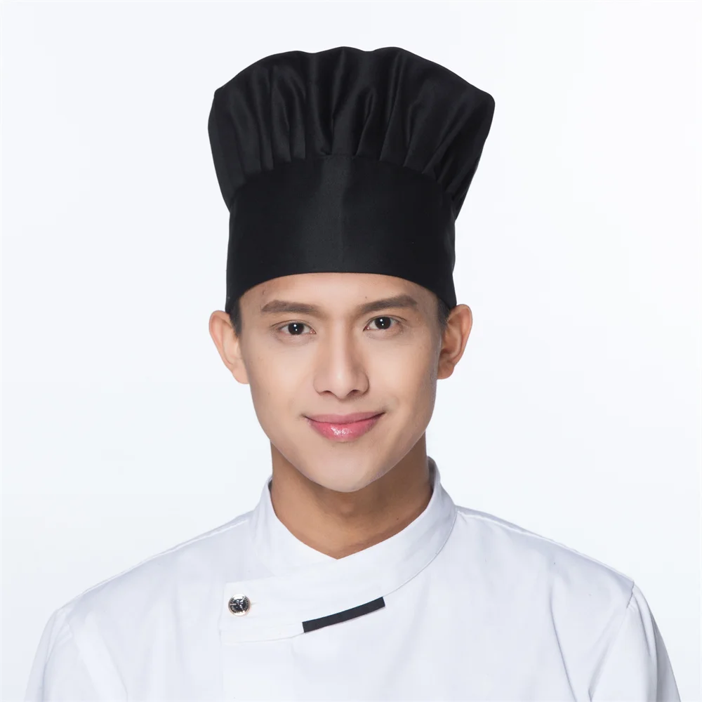 Cotton Adjustable Chef Hat Breathable Logo Black Make Restaurant Custom Kitchen Chef Hats party dress up costume accessories