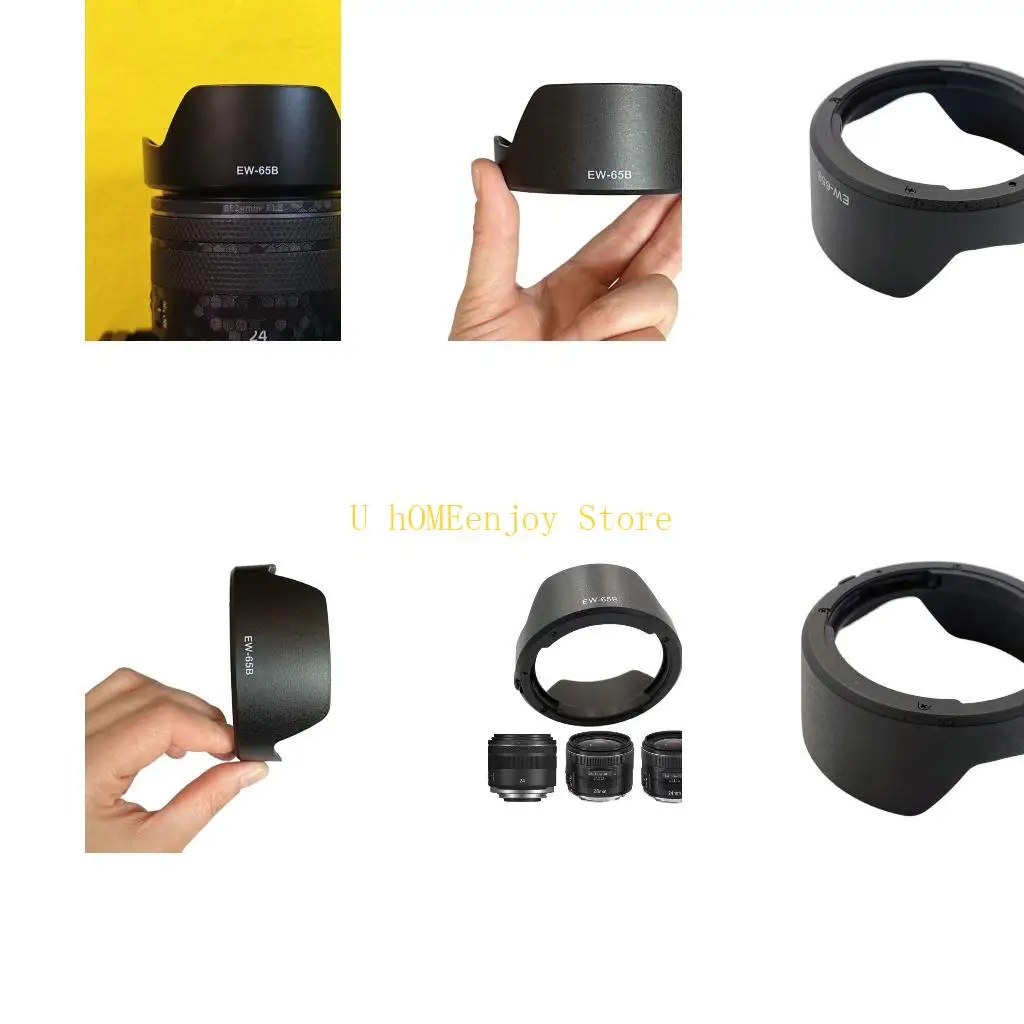 B0KF EW-65B Threaded Interior Camera Lens Hood Replacement For RF50mm Secure On Bayonets Attachment