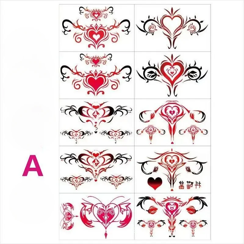 Succubus Temporary Tattoo Set Sexy Art Cartoon Anime Fake Tattoo Lasting Tatoo Sticker Abdomen Waterproof Tatuajes Temporales