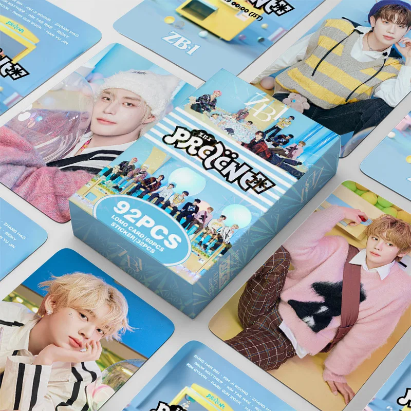 92pcs/set Kpop ZEROBASEONE Lomo Cards and Stickers ZB1 Photo Album PREZENT Photocards for Fans Collcetion High Quality