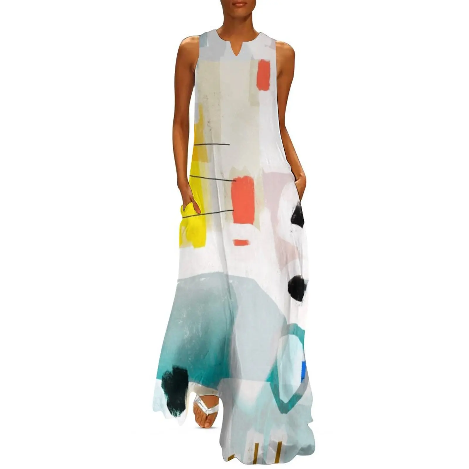 

Lagoon // Abstract Modern Art Print Long Dress sexy dress for women women's dresses luxury Dress