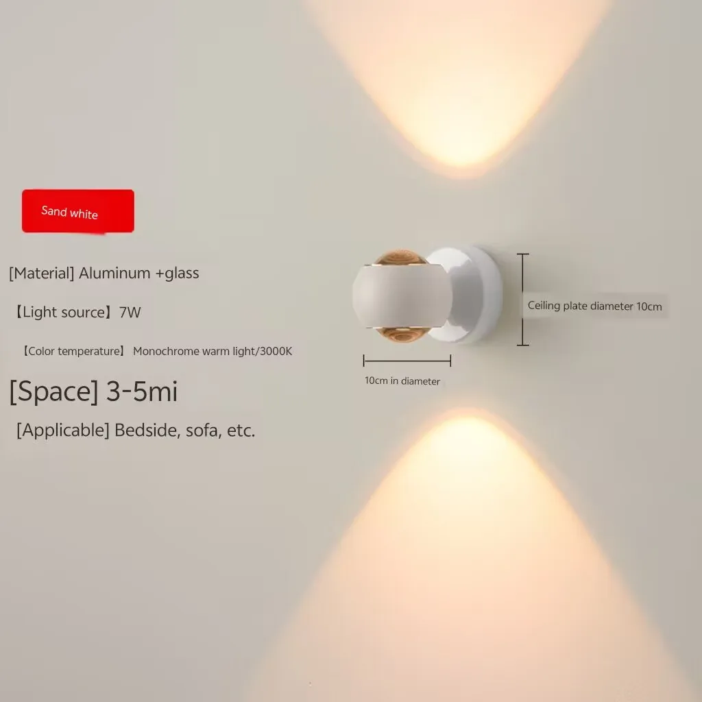 360 degree rotating wall lamp, minimalist Nordic wall lamp, bedroom bedside lamp, double-sided illuminating wall lamp