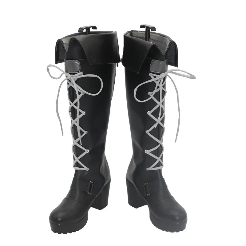 Pomu Rainpuff-zapatos de Cosplay, botas de Carnaval de Halloween, accesorios de Cosplay Vtuber, zapatos de cuero PU hechos a medida