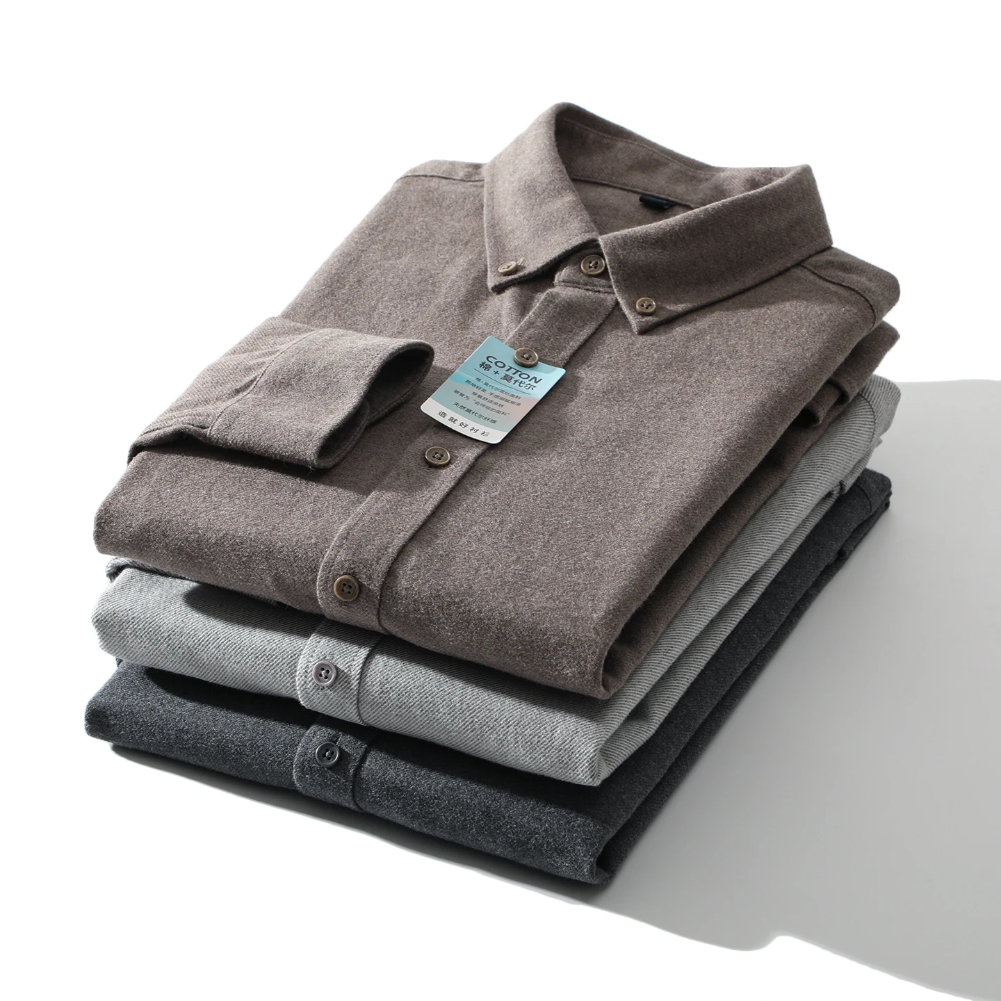 

Качественная мужская рубашка из хлопка и модала с длинным рукавом для делового повседневного стиля, дышащая, комфортная, осенне-зимняя, стандартного кроя