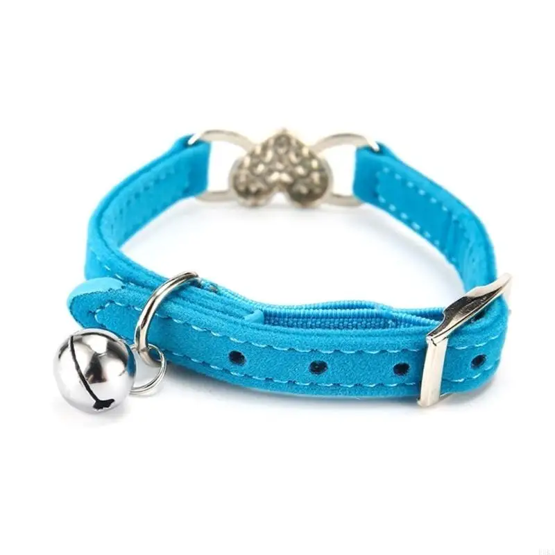 Adjustable Cats Collar Soft Cloth Safety Pet Collar with Elastic Length 7.9”-