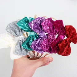 Fashion Glitter Hair Bows  Headbands Girls Pearl Hairbands Cute Girls Headbands Kids Children Party Decoration Hair Accessories