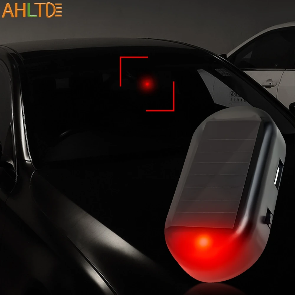

1/2/4pc Car Fake Security Light Solar Powered Led Dummy Alarm Wireless Warning Anti-Theft Auto Decorative Flashing Lamp Red Blue