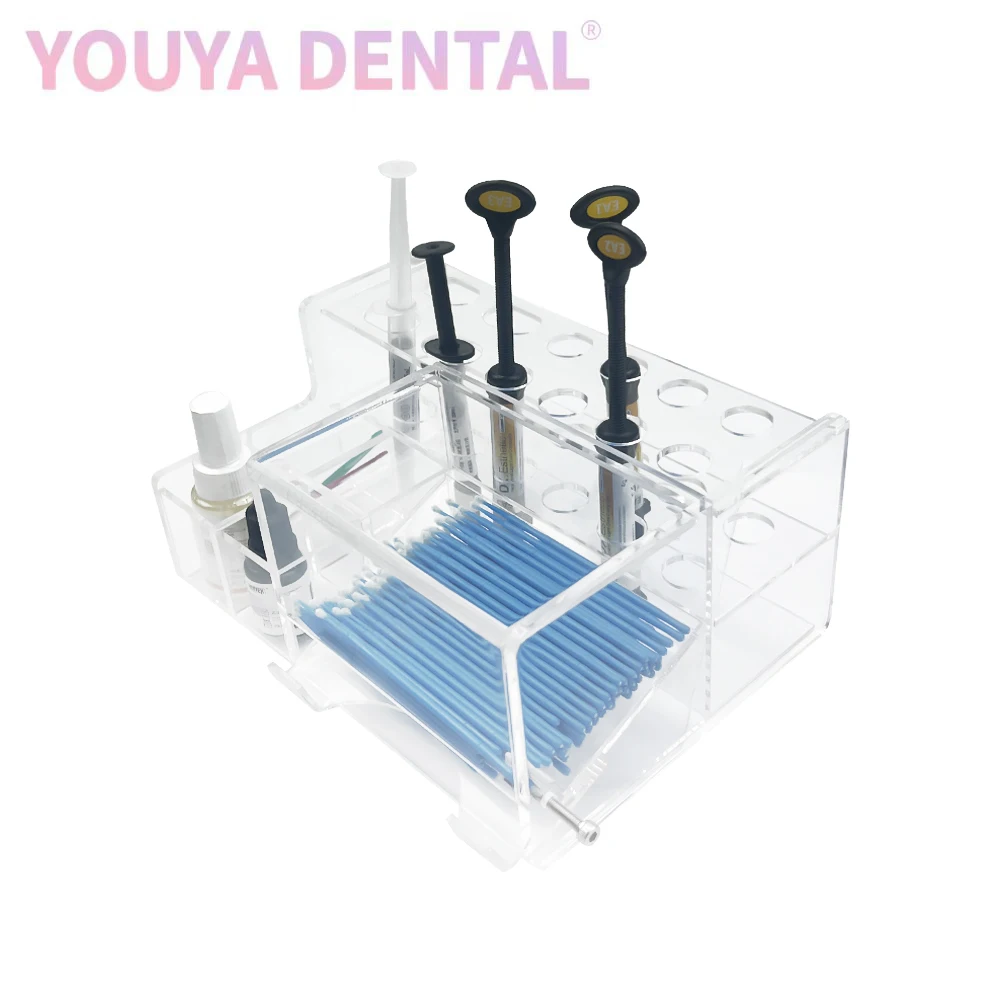 Dental Adhesive Resin Applicator Dispenser Organizer Holder for Composite Syringes Bonding Placement Storage Box