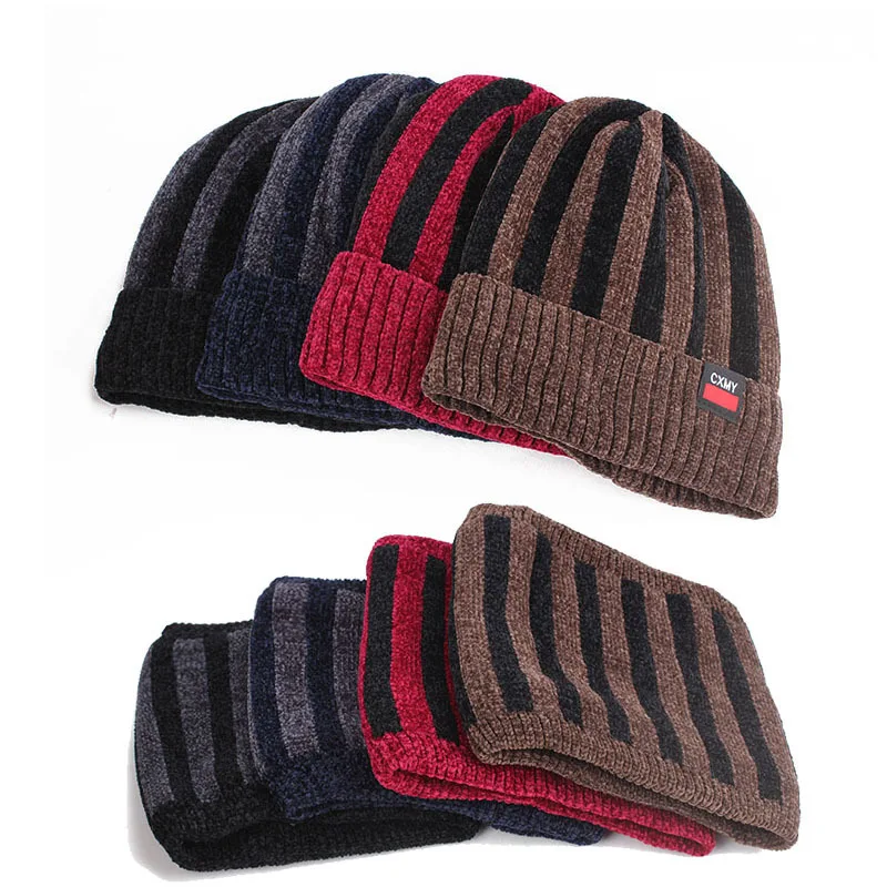 Head Cap Hugger Toque Stocking Watch Winter Fleece Thickened Woolen Hat Men Women windproof Warm Knitted Scarves 2M5