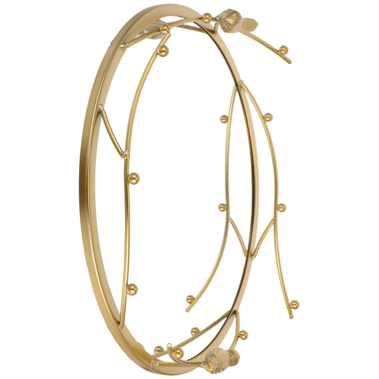 Round Gold Tone Iron Tray with Mirrored Finish Jewelry Organizer for Bathroom Counter Decor Mirror Glass Vanity Tray