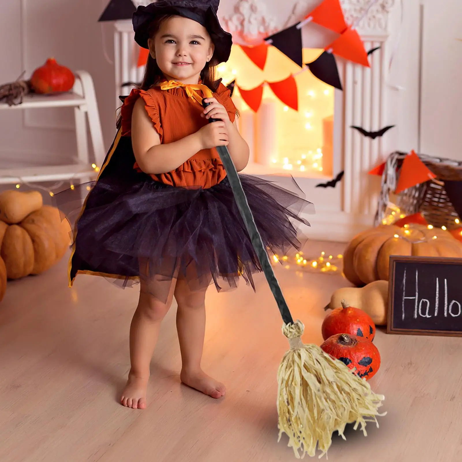 مكنسة عائمة للهالوين، مكنسة ساحرة عائمة مخيفة، زينة الهالوين مع ضوء صوت لديكور المنزل في الهواء الطلق #3