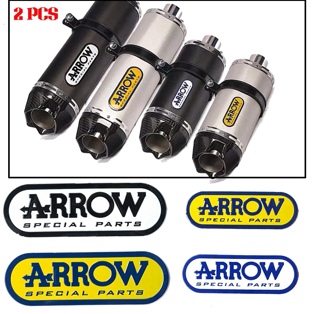For Arrow Exhaust  Aluminum Logo Sticker Bike Motorcycle Accessories DB Killer Muffler Escape Cover Slip On System GP2 60mm 51mm