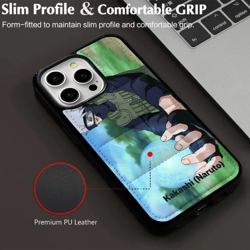 Funda para Teléfono con Diseño de Anime Naruto Naruto Uzumaki para iPhone 11 12 13 14 15 16 17 Pro Max Plus Air Kakashi, Funda Protectora