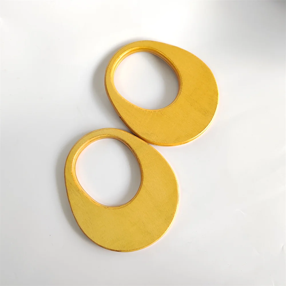 Oval Solid Wood Handmade Bag Handles DIY Replacement Handbag Tote Handles Purse Bags Bag Straps Wooden Bag Handle Accessories