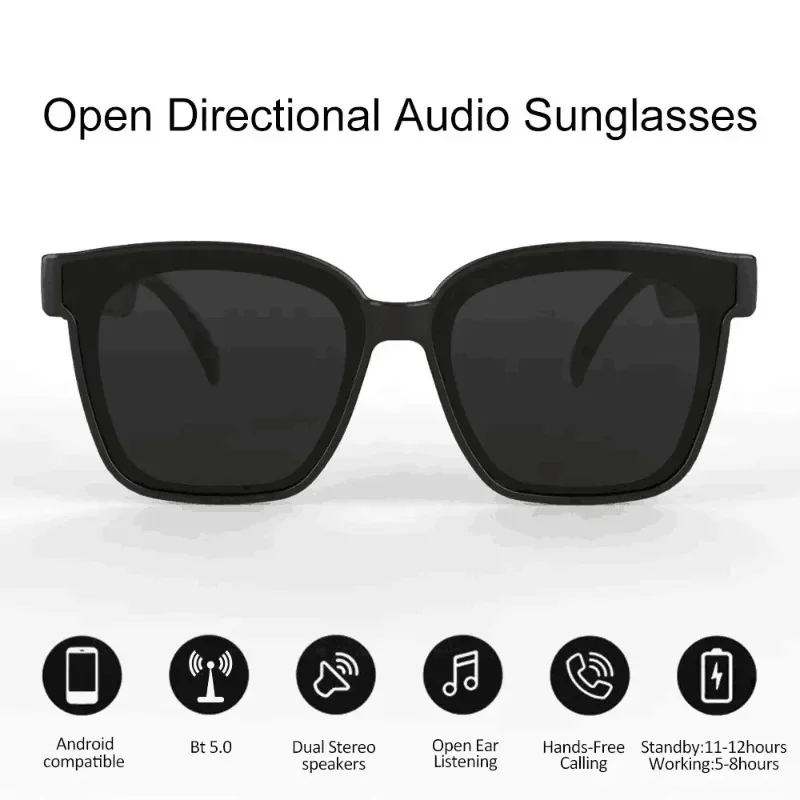 Bluetooth Smart Glasses Available for Listening To Music / Calls Outdoor Anti-UV Fashion Audio Sunglasses