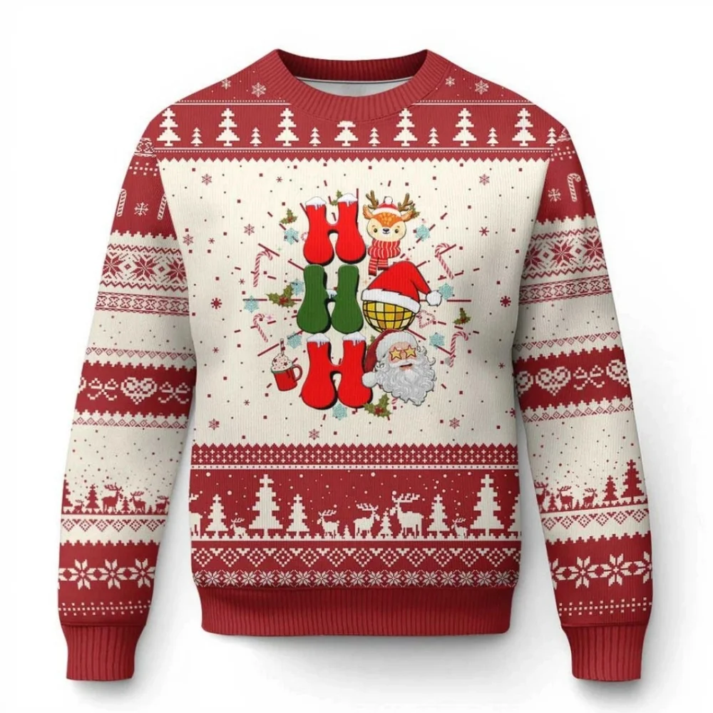 New Funny 67 Pattern Print Ugly Christmas Pullovers for Women's and Men's Clothes Sweatshirt Holiday Jumper Sweatshirt Clothing