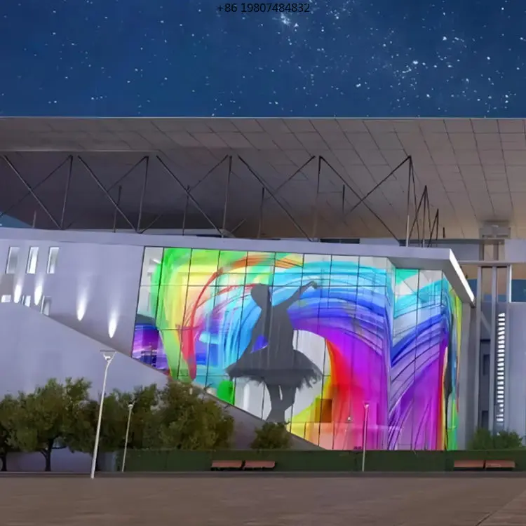 

High Brightness 5000cd/sqm Long Shopping Mall Commercial Indoor P8 Transparent Flexible LED Mesh Screen Digital Poster SDK