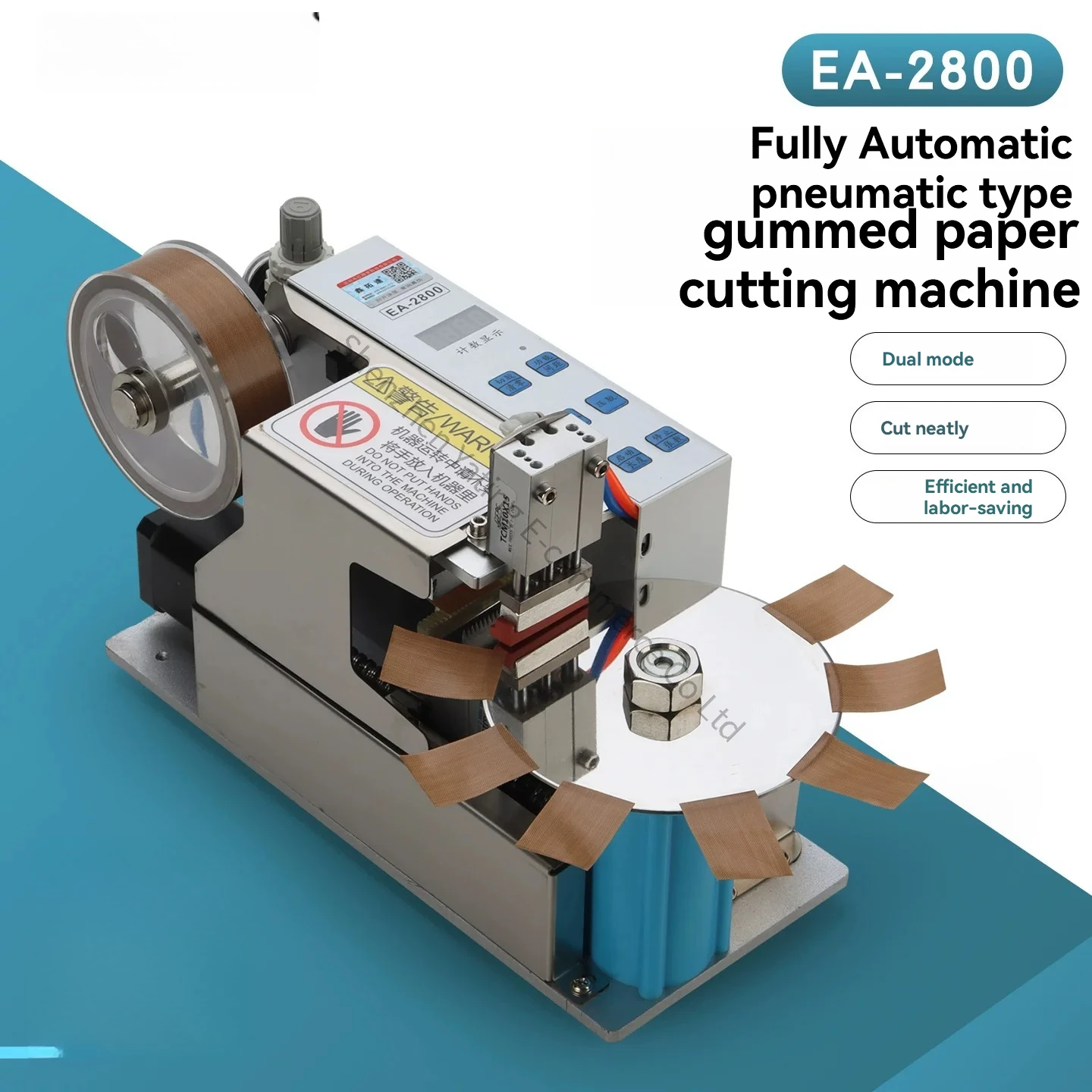 Automatic Pneumatic Adhesive Paper Machine EA-2800 High Temperature Glue Acetic Tape Machine Kraft Leather Cutting Film Sealing