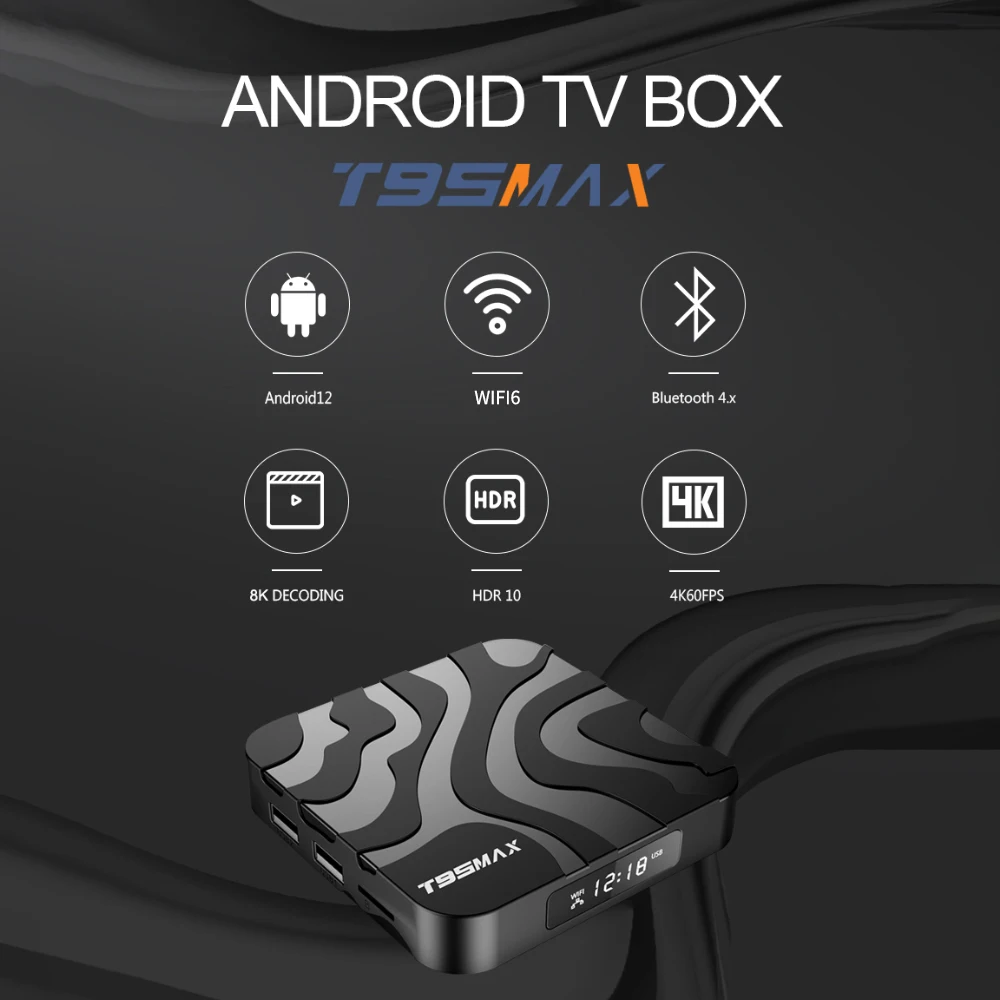 T95MAX Allwinner H618 Android 12.0 Quadcore Cortex-A53 6K  2.4G 5G Wifi6 BT4.0 RAM 2GB 4GB ROM 16GB 32GB 64GB Smart TV Box