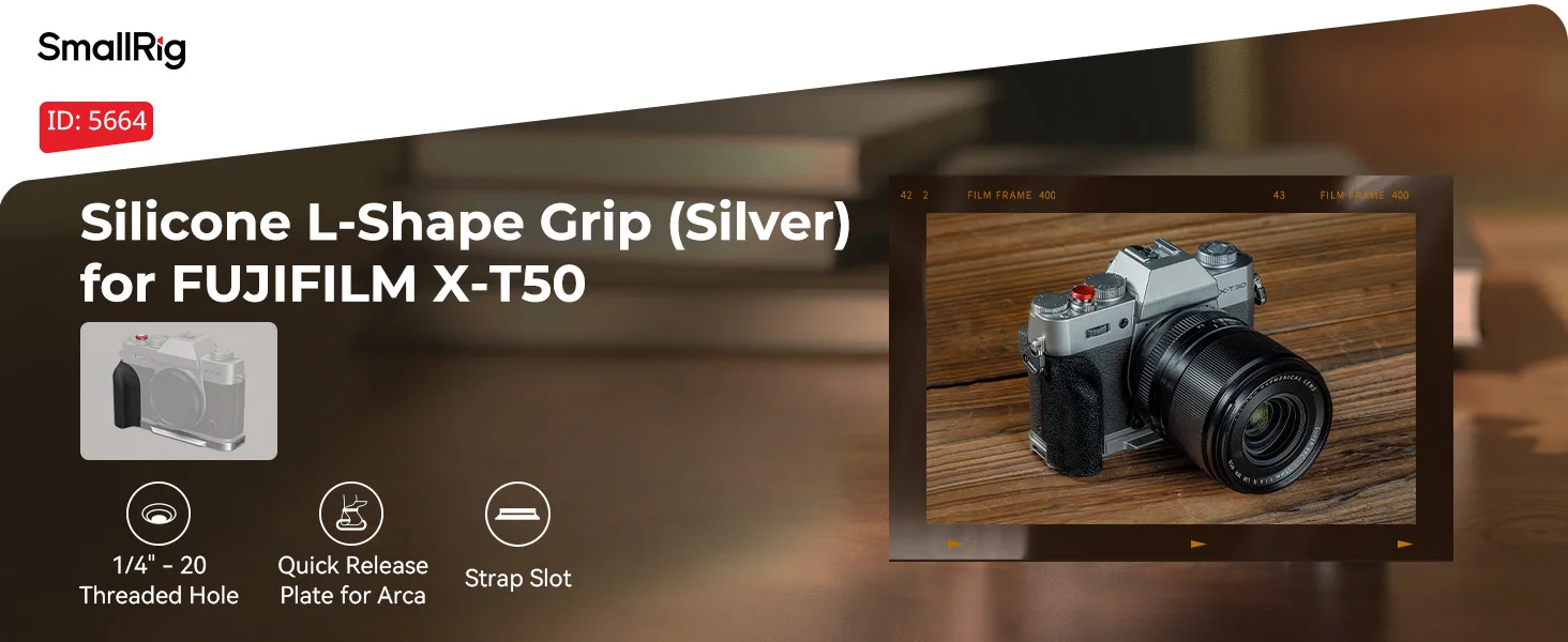 SmallRig X-T30 II L-förmige Montageplatte mit Silikongriff für FUJIFILM X-T30 / X-T30 II / X-T30 III, mit Verschlussknopfkappe 5664 – Detail 1