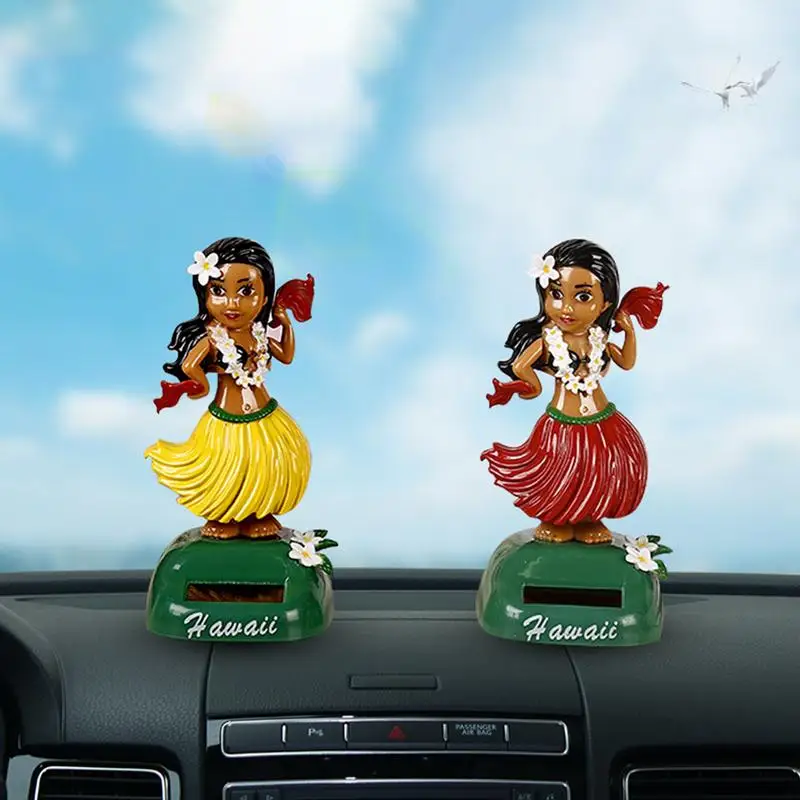 Mode Hawaii Meisje Auto Op Zonne-Energie Dansend Dashboard Ornament Dier Swingende Geanimeerde Bobbel Danser Auto Interieurdecoratie