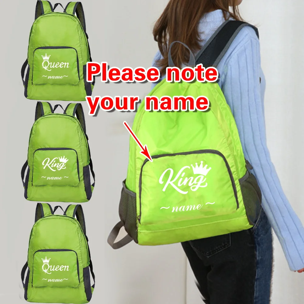 

Персонализированный индивидуальный складной рюкзак с именем, дорожный уличный рюкзак для женщин и мужчин, спортивная баскетбольная сумка, складные повседневные сумки для хранения