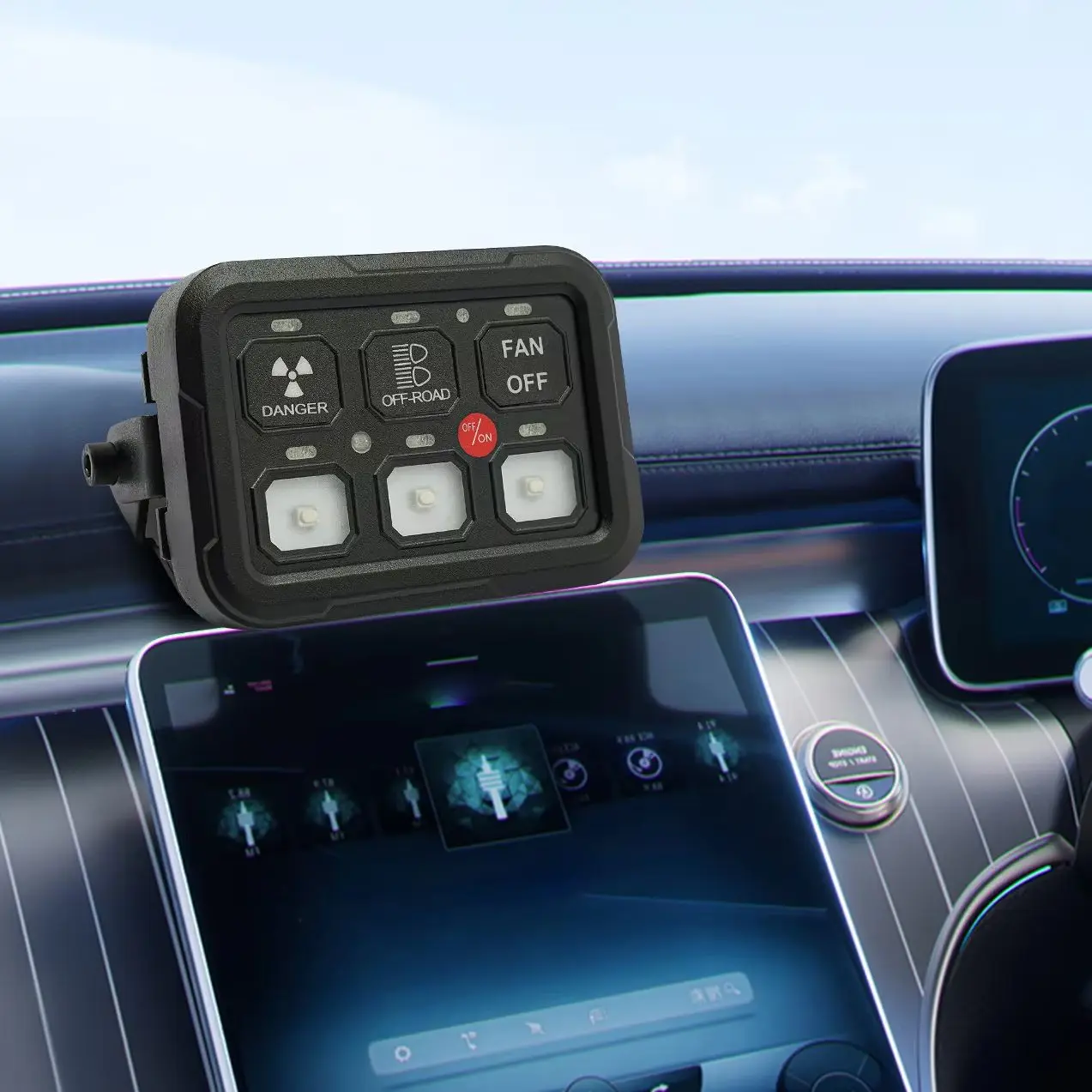 

Панель управления RGB на 6 кнопок, 12В-24В, с LED-подсветкой для яхт, автомобилей, грузовиков, внедорожников, квадроциклов, лодок