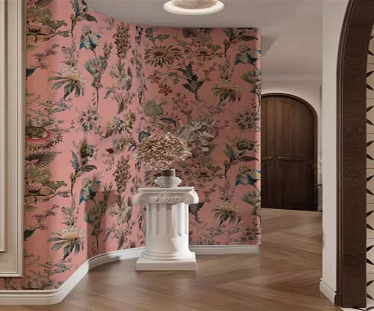 Modern fashion light luxury pink big flower wallpapers home decor background wallpaper personalized custom bedroom wallpaper 8D