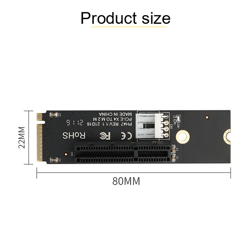 QWE-PCI-E X4 Slot Riser Card PCI-E Riser Card M2 To PCI-E Expansion Card High-Speed Transmission 2Pcs