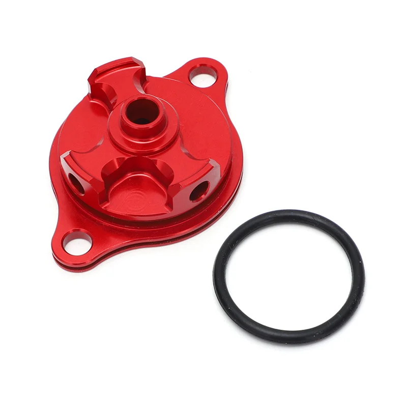 CNC Aluminum Oil Filter Cover Red Anodized For HONDA TRX450R TRX450ER 2006-2014 CRF450R CRF450X