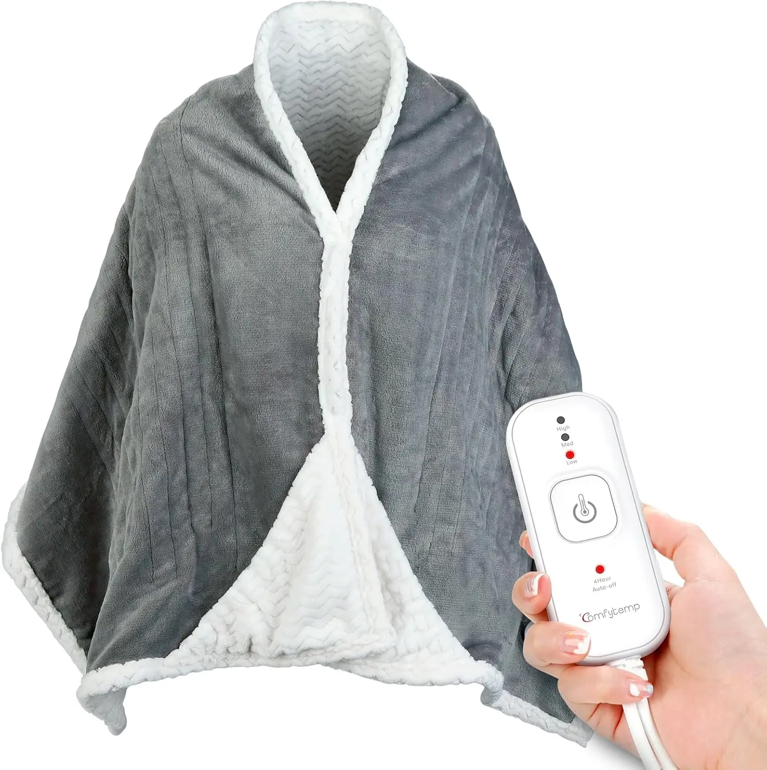 

Wearable Heated Blanket for Women, 70x23 Inch Electric Shawl with 3 Heat Settings, Auto Off & Washable